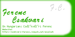 ferenc csakvari business card